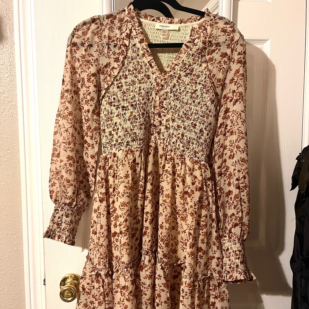 Floral Long Sleeve Kids Dress